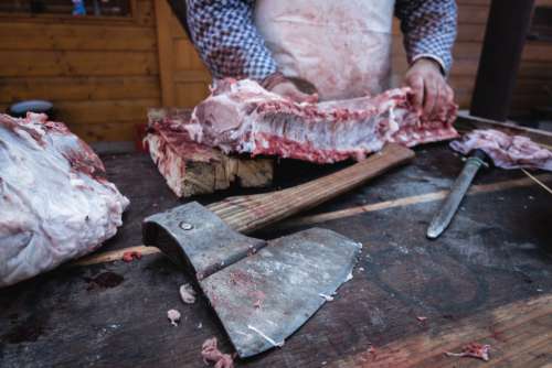 Butcher’s axe for cutting pork