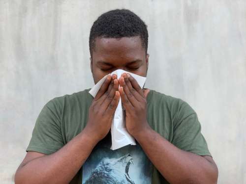 coronavirus, covid19, COVID-19, illness, cold, nose-blowing, cloth, facial tissue, barrier gestures, prevention measures, awareness, prevention, man, people, pandemic, epidemic