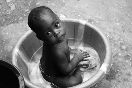 cute boy, facial expression, bath, kid, baby, infant, child, black and white, water, people, son, look