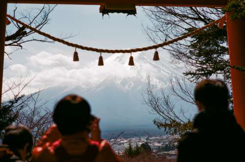 Tourists at Mount Fuji