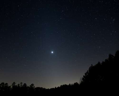 night starry sky space silhouette