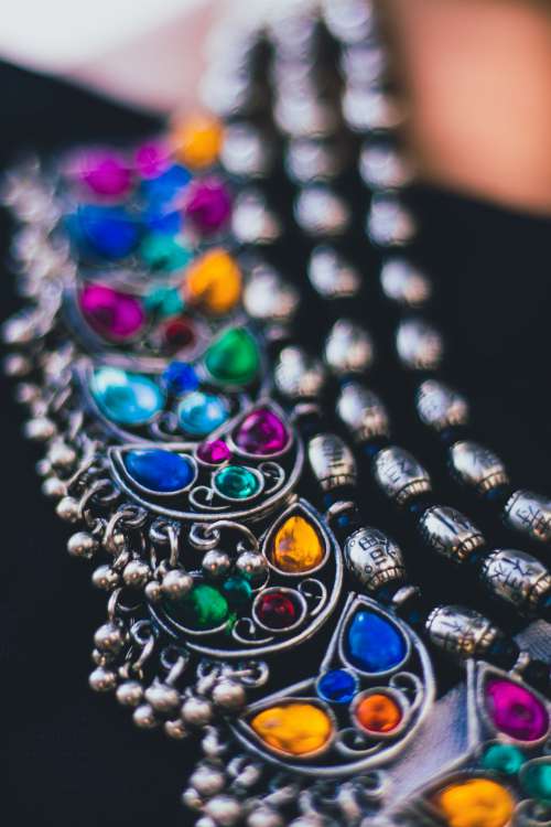 Ornately Designed Jewelry With Colored Stones Photo