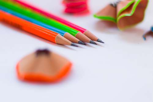 Newly Sharpened Colored Pencils Photo