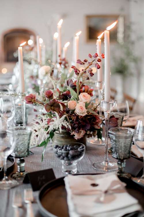 Deep Colors Of Floral Wedding Centre Piece Photo