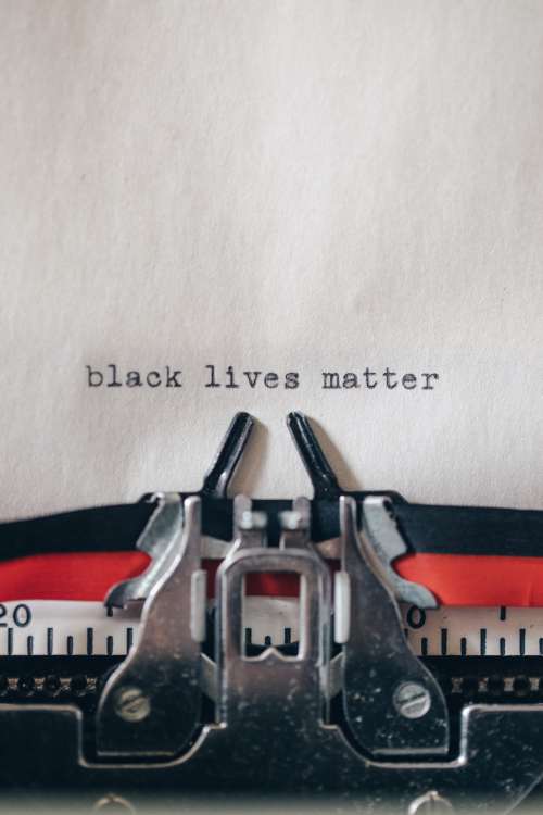 Portrait Of Typewriter With Black Lives Matter Photo