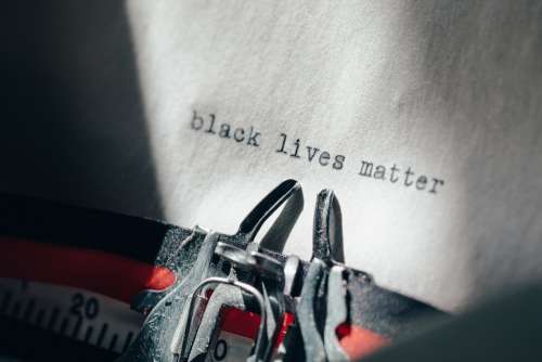 Typewriter Close Up With Black Lives Matter Photo