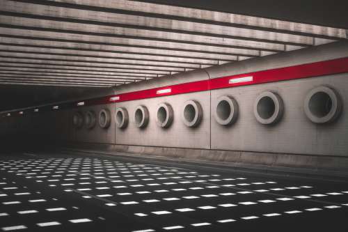 Sunlight Bleeds Through The Top Of An Underpass Photo