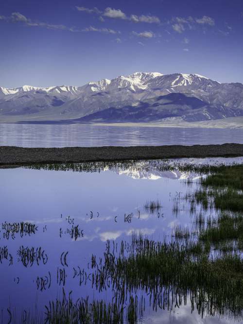 Mountains Reflected In Lake Below Photo