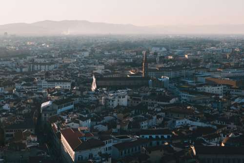 Misty Crowded Italian City Photo