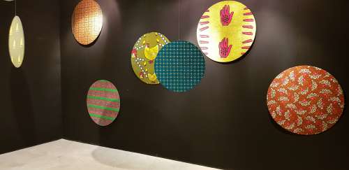 colors, shapes, circles, African prints, wax, fabrics, art, interior decoration
