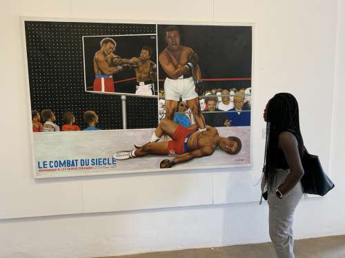 people, woman, visitor, museum, exhibition, tourist, fight, sport, posters, culture