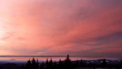 Sunset Clouds Trees Free Photo