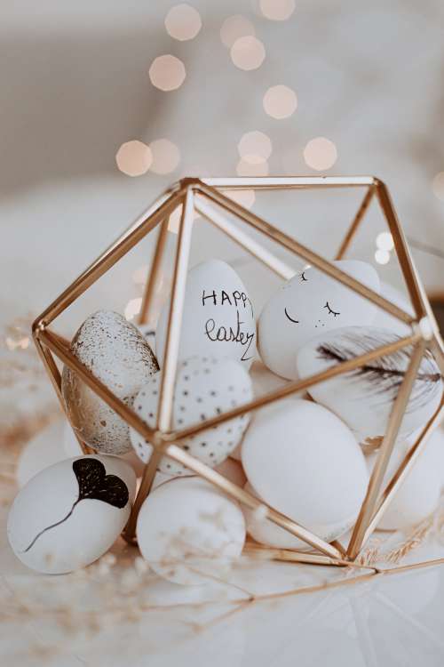 Happy Easter Eggs In Ornament Photo