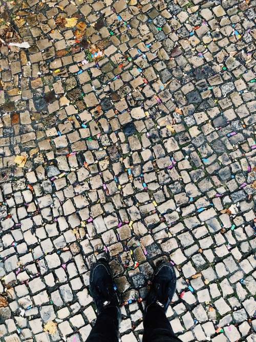 Cobblestone Streets And Confetti Photo