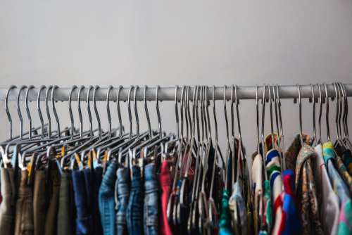 Horizontal Railing Holding Clothes Photo