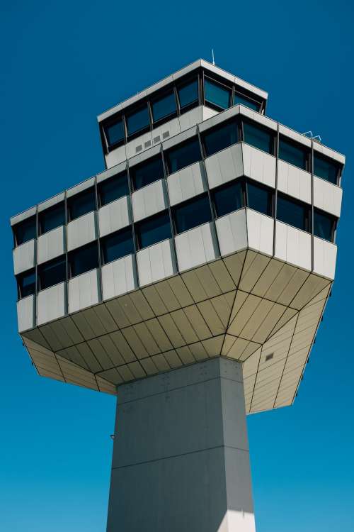 Airport Tower Under Deep Blue Skies Photo