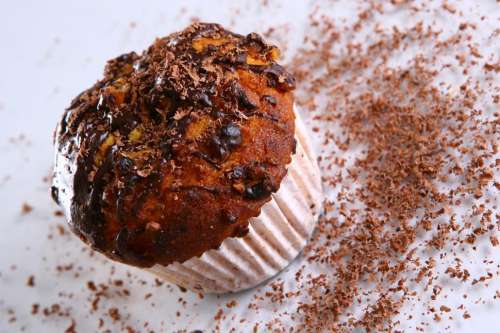 cupcake with grated chocolate
