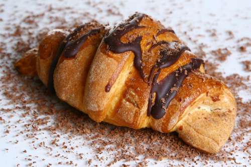 croissant with grated chocolate