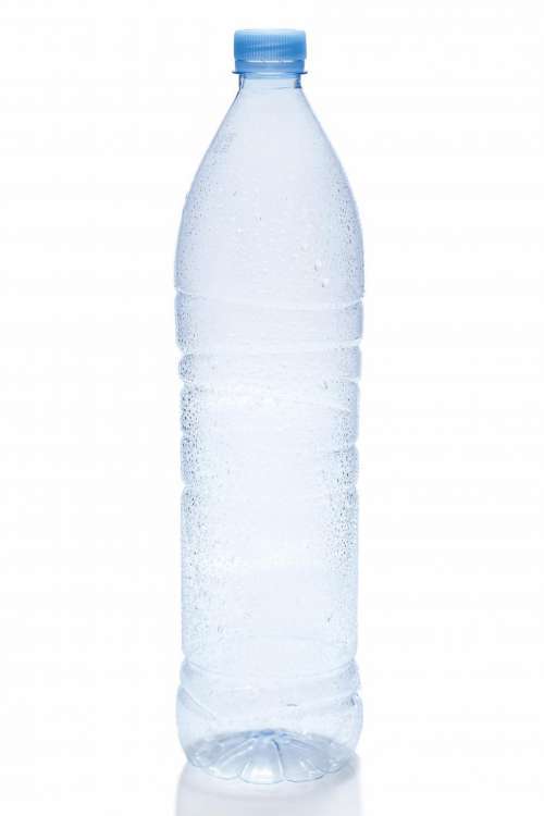 One empty plastic water bottle