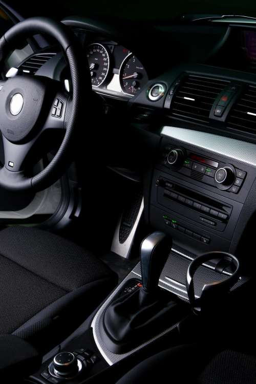 plush car interior in black