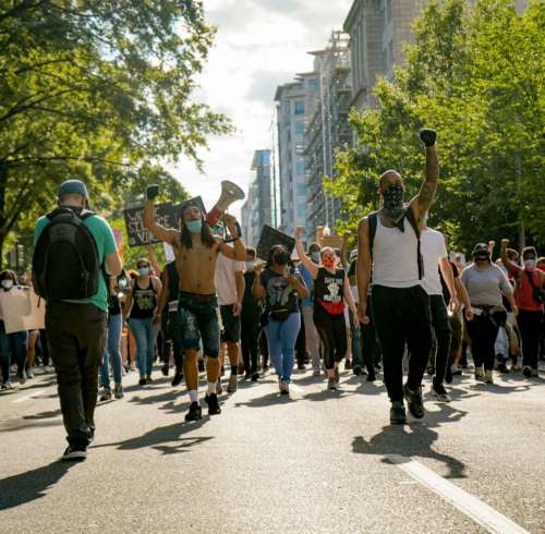 Activists at a Street Rally