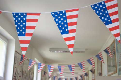 American flags decoration