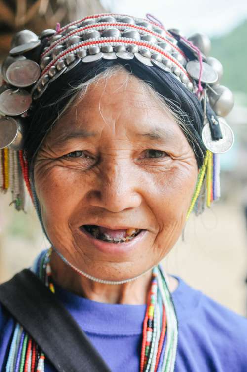 Asian Lady From Small Village Portrait