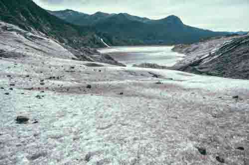 Mountains and Vista Around Medenhall Glacier In Alaska