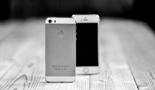 B&W Front And Back Of Gold iPhone 5