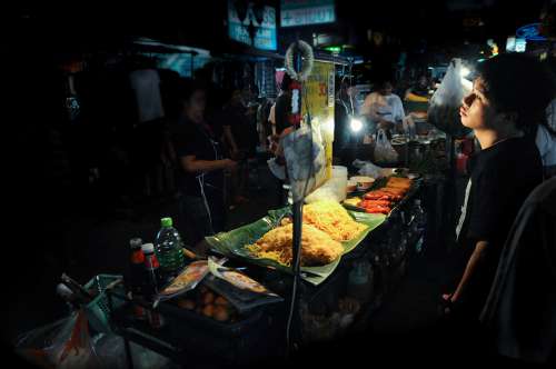 Man Selling Street Food In Bangkok