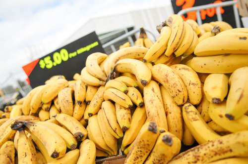 Pile Of Yellow Bananas For Sale Atr A Market