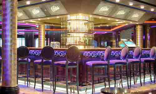 Purple Seats In Contemporary Bar Night Club