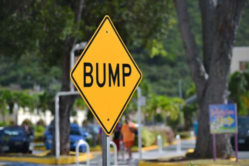 Bump Signpost On Street