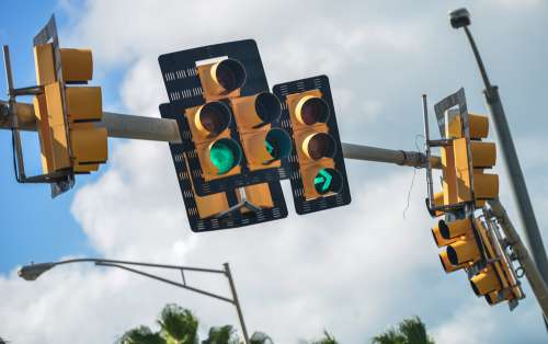 Green Go Light At Traffic Signal