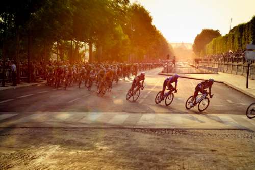 Tor De France Cycling Competition In Paris