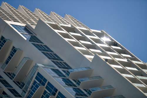 Abstract Contemporary Apartment Building In Miami Florida
