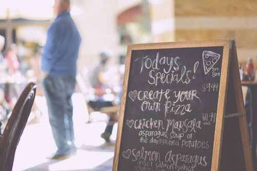 Cafe Chalkboard With ‘Todays Specials’