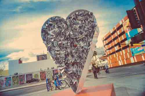 Love Heart Art On Urban Street