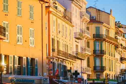 Sunrise Over Traditional French Buildings In Cannes