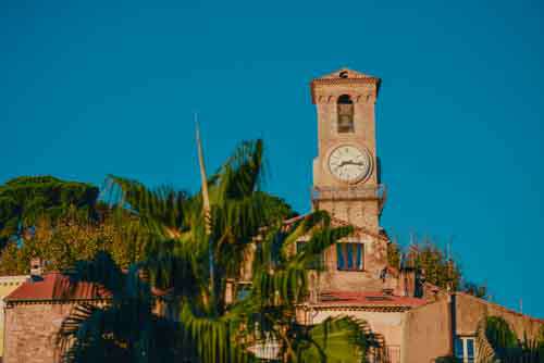 Clock Tower In the Centre Of European Town Of Cannes