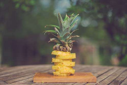 Pineapple  Concept, fresh, Peeled And Cut
