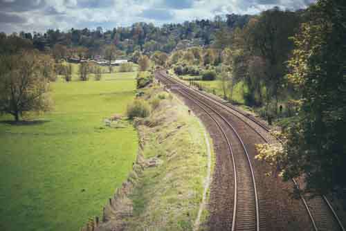 Train Tacks Through English Countryside