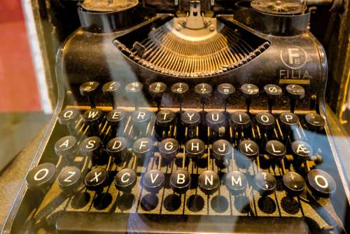 Antique Typewriter in a Museum