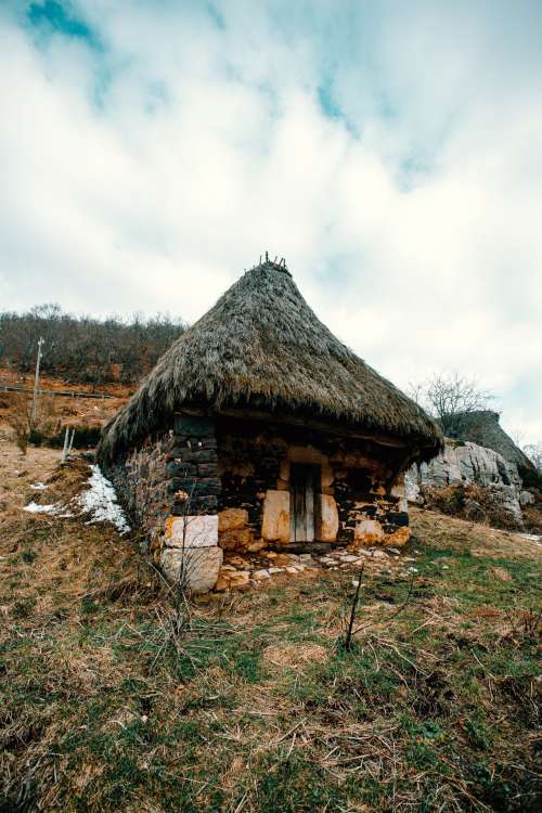 Stone Hut Upon A Hillside Photo