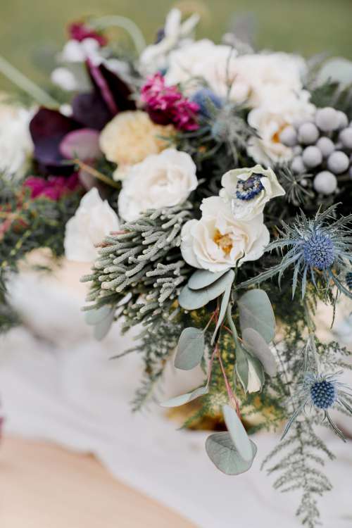 Seasonal Wedding Bouquet Close Up Photo