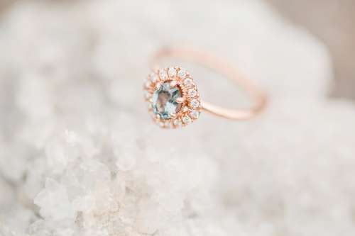 Rose Gold Wedding Ring With Large Stone Photo
