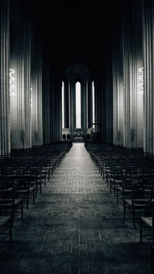 Symmetry In Monochromatic Place Of Worship Photo