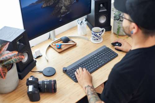 Photographer Working At His Desk Photo