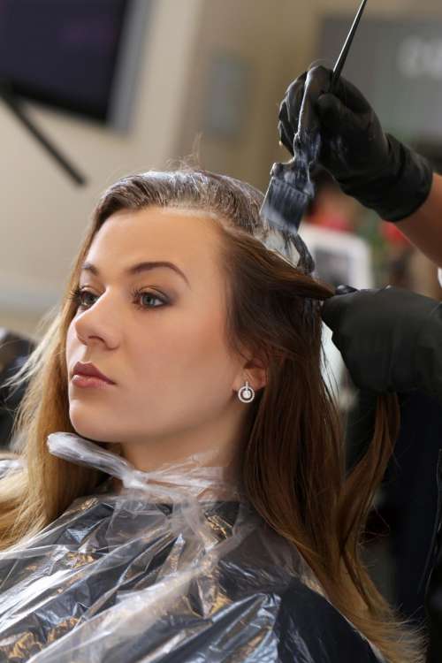 Beauty, hairstyle. Hairdresser working in a salon
