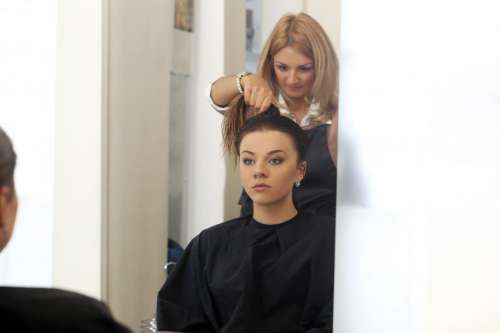 Beauty, hairstyle. Hairdresser salon treatment